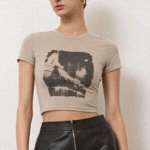 Micas Abstract Graphic cropped tee Size Medium New with tag